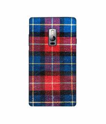 Amazon Brand - Solimo Designer Check Cloth 3D Printed Hard Back Case Mobile Cover for OnePlus 2