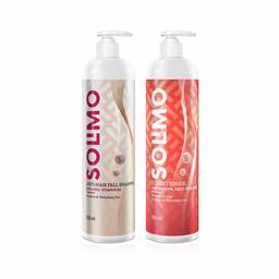Amazon Brand - Solimo Anti Hair Fall Shampoo and Solimo Conditioner, 500 ml each
