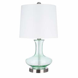 Amazon Brand – Stone & Beam Contemporary Glass Table Lamp with Narrow-Necked Body, LED Bulb Included, 20.25"H, Seafoam Green