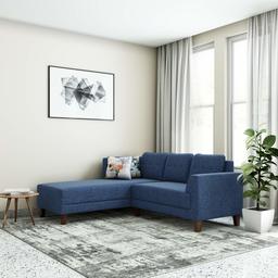 Amazon Brand - Solimo Alen Five Seater LHS L Shape Sofa Set (Blue)