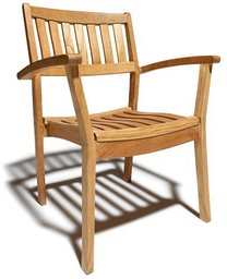 Strathwood Vashon Collection Teak Sleek Line Arm Chair, Set of 2