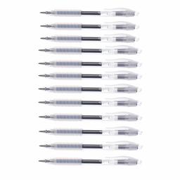 AmazonBasics Retractable Gel Pens with Cushion Grip - Medium Point, 12 Count, Black