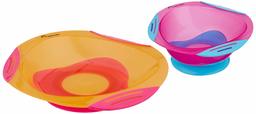 Amazon Brand - Mama Bear Non-Slip Suction Set of Plate and Bowl (Pink)