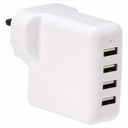 AmazonBasics 40W 4-Port USB Wall Charger - White (UK version)