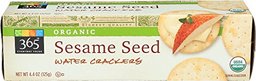 365 Everyday Value, Organic Sesame Seed Water Crackers, 4.4 Ounce
