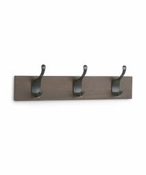 AmazonBasics Wall Mounted Modern Coat Rack, 3 Hooks, Set of 2, Walnut (Renewed)