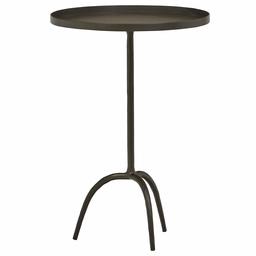 Amazon Brand – Stone & Beam Industrial Round End Pedestal Table, 16.14"W, Gunmetal