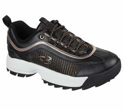 Concept 3 by Skechers Beyond Fresh Lace-up Fashion Sneaker, Black/Rose Gold, 4.5 UK