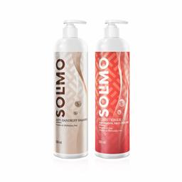 Amazon Brand - Solimo Anti-Dandruff Shampoo and Solimo Conditioner, 500 ml each