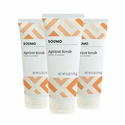 Amazon Brand - Solimo Apricot Scrub Facial Cleanser, 6 Ounce (Pack of 3)
