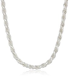 [Find] Amazon Collection Sterling Silver 060 Gauge Diamond Cut Rope Chain Necklace