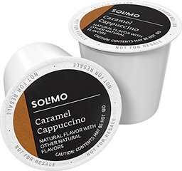 Amazon Brand - 24 Ct. Solimo Coffee Pods, Caramel Cappuccino Flavored, Compatible with 2.0 K-Cup Brewers