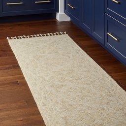 Amazon Brand – Stone & Beam Heidi Floral Farmhouse Wool Runner Rug, 2' 6" x 8', Beige