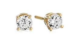Certified 14k Yellow Gold Diamond with Screw Back and Post Stud Earrings (1/2cttw, J-K Color, I1-I2 Clarity)