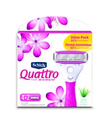 Schick Quattro Ultra Smooth Value Pack Razor Blade Refills for Women, 6 Count