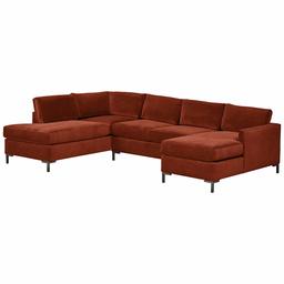 Amazon Brand – Rivet Edgewest Low Back Modern Left U-Sectional, 117"W, Rouge Red