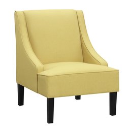 Amazon Brand – Ravenna Home Eddison Modern Slope Accent Chair, 32"W, Pastel Yellow