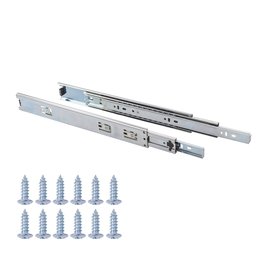 AmazonBasics Ball Bearing Drawer tri-slides, 14, Nickel Plated – Steel, 2 Pack