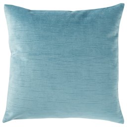 Amazon Brand – Stone & Beam Striated Velvet Linen-Look Decorative Throw Pillow, 17" x 17", Laguna