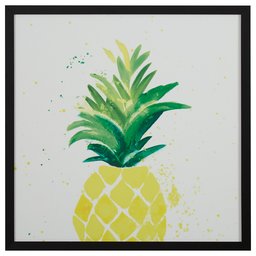 Amazon Brand – Rivet Pineapple Speck Print Wall Art in Black Wood Frame, 30" x 30"