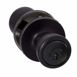 AmazonBasics Entry Door Knob - Bell - Matte Black