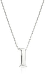 Amazon Essentials Sterling Silver Slide "L" Initial Pendant Necklace, 18"