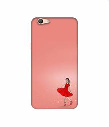 Amazon Brand - Solimo Designer Red Dress Lady 3D Printed Hard Back Case Mobile Cover for Oppo F1s