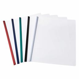AmazonBasics Letter Size Translucent Front Poly Report Cover with Sliding Bar - 50-Pack, Assorted Colors