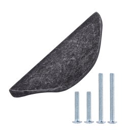 AmazonBasics Modern Finger Drawer Pull, 3.07" Length (1.26" Hole Centre), Antique Silver, 10-Pack