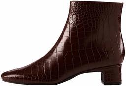 Amazon Brand - find. Block Heel Square Toe Ankle Boots, Braun Brown Croco), US 5