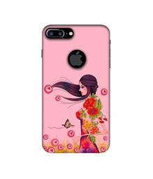 Amazon Brand - Solimo Designer Lady Vector Pattern 3D Printed Hard Back Case Mobile Cover for Apple iPhone 7 Plus (Logo Cut)