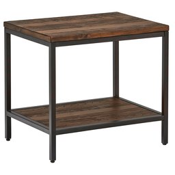 Amazon Brand – Stone & Beam Larson Industrial Wood & Metal Side End Table, 27"W, Walnut