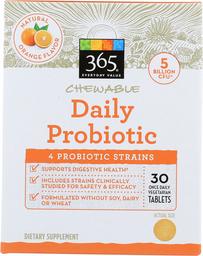 365 EVERYDAY VALUE Daily Probiotic 5 Billion CFU Chewable Orange, 30 CT