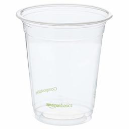 AmazonBasics Compostable 12 oz. Cold Cup, Clear, Pack of 250
