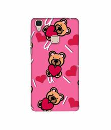 Amazon Brand - Solimo Designer Heart Holding Bear 3D Printed Hard Back Case Mobile Cover for Vivo V3