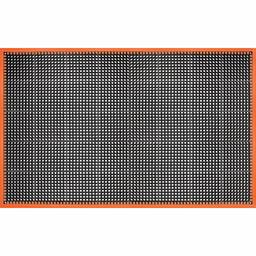 AmazonCommercial 4-Sided Safety Ramp Border for Anti-Fatigue Drainage Mat, Heavy Duty Rubber with Grit for Enhanced Traction, 40" X 64", 7/8" Thickness, Black and Orange Grease-Resistant
