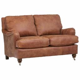 Amazon Brand – Stone & Beam Brandeberry Leather Loveseat, 58"W, Saddle