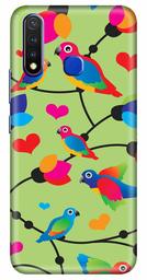 Amazon Brand - Solimo Designer Flycatchers Birds Green Patterns Design 3D Printed Hard Back Case Mobile Cover for Vivo Y19 / Vivo U20