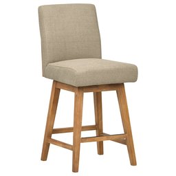 Amazon Brand – Stone & Beam Sophia Modern Swivel Kitchen Counter Height Stool, 39.4"H, Hemp