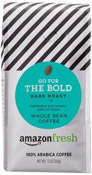 AmazonFresh Dark Roast Whole Bean Coffee, 12 Ounce