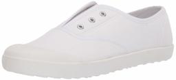 Amazon Essentials Slip on Canvas Sneaker, White, 3 Little Kid