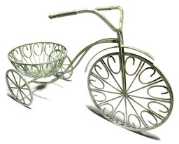 Strathwood Bike-Shaped Iron Garden Planter with Green Patina Finish