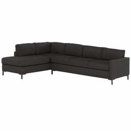 Amazon Brand – Rivet Edgewest Low Back Modern Left L-Sectional, 116"W, Slate Brown