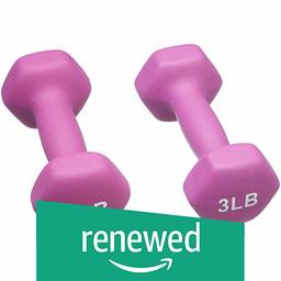 (Renewed) AmazonBasics Neoprene Dumbbells, Set of 2, (1.4 KGS Each) - Purple