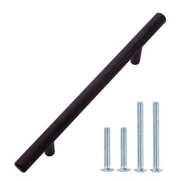 AmazonBasics Euro Bar Cabinet Handle (3/8" Diameter), 6.38" Length (4" Hole Center), Oil Rubbed Bronze, 10-Pack