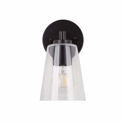 Amazon Brand – Stone & Beam Contemporary Single-Light Wall Sconce with Clear Glass Shade, LED Bulb Included, 9.25"H, Dark Bronze