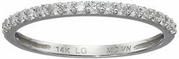Women's Lab Grown Diamond Shared Prong Wedding Band in 14k White Gold (1/4 cttw, I-J Color, SI1-SI2 Clarity), Size 8, One Size