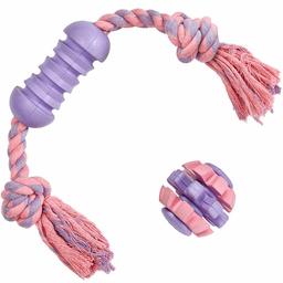UMI. Essential Pack of 2 Gift Toys for Puppies & Dogs, 2-Knots Rope and Rubber Ball Dog Toy Value Pack