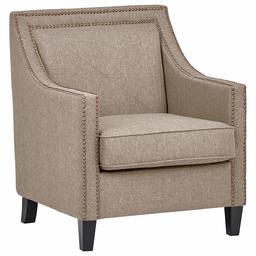 Amazon Brand – Ravenna Home Sloped Nailhead Trim Accent Chair, 30"W, Linen