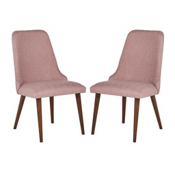 Amazon Brand – Rivet Federal Mid-Century Modern Wood Dining Kitchen Chairs, Upholstered, Set of 2, Red